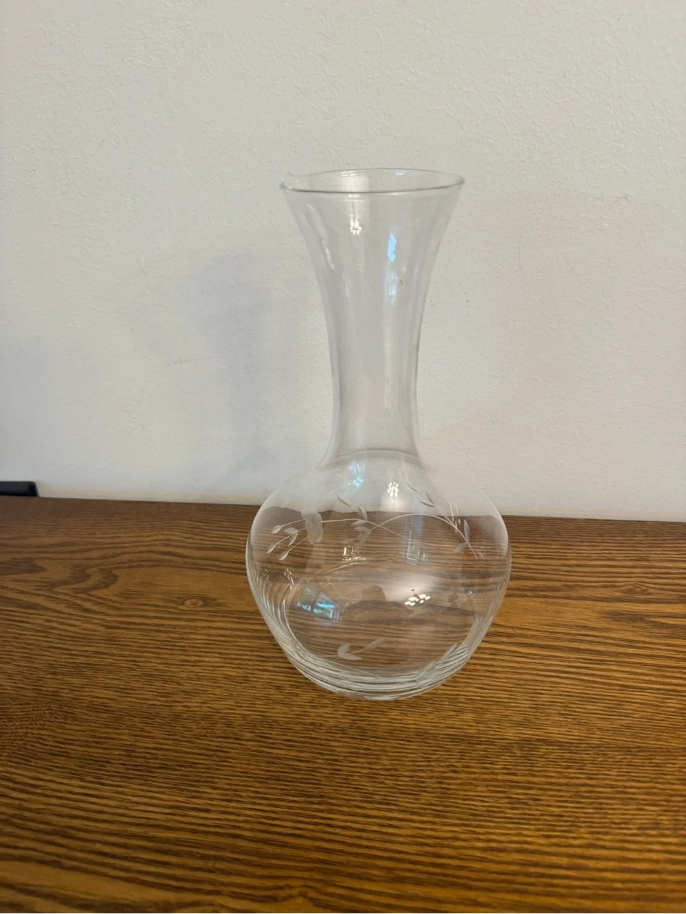 Princess House Heritage Crystal Carafe Vase Vintage Etched 9
